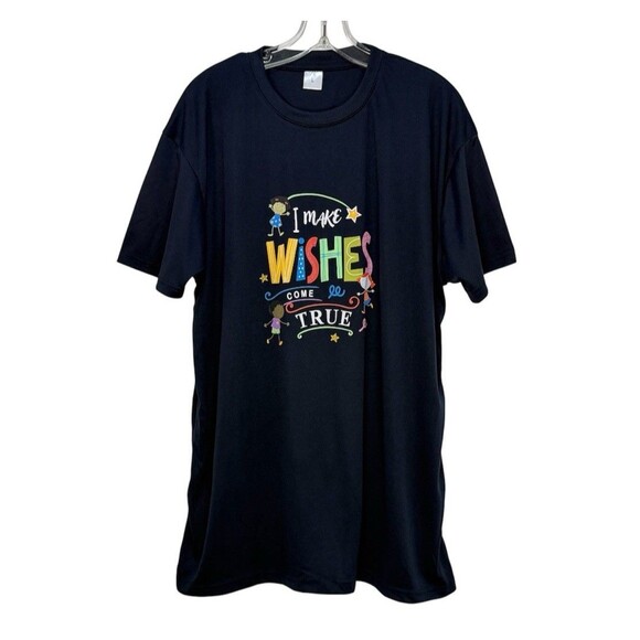 Women’s Short Sleeve Large Top “I Make Wishes Come True” Black T Shirt - Picture 13 of 14